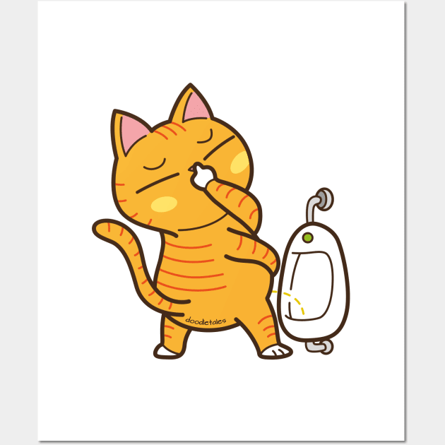 The stinky cat experience (orange version) Wall Art by doodletales